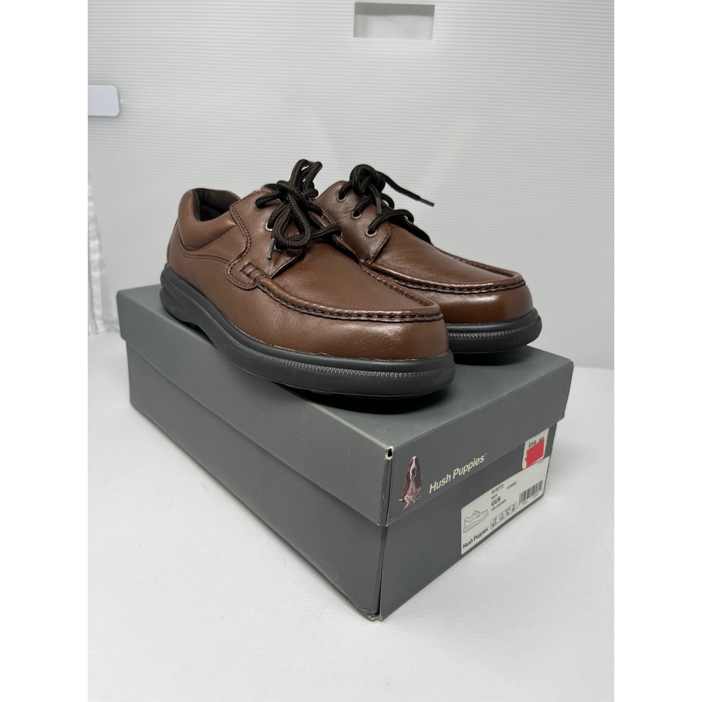 Hush Puppies Gus Men Tan Leather Oxford Shoes H18772 Comfort Curve Size 10.5 M